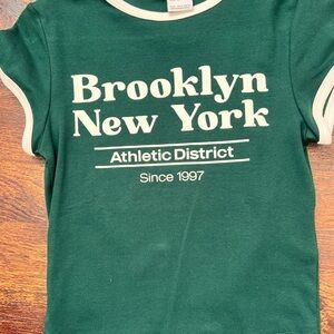 Bershka Green Brooklyn New York Tee